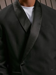 Black EDIT Relaxed Wrap Front Tuxedo Jacket - Image 10 of 18