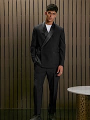 Black EDIT Relaxed Wrap Front Tuxedo Jacket - Image 4 of 18