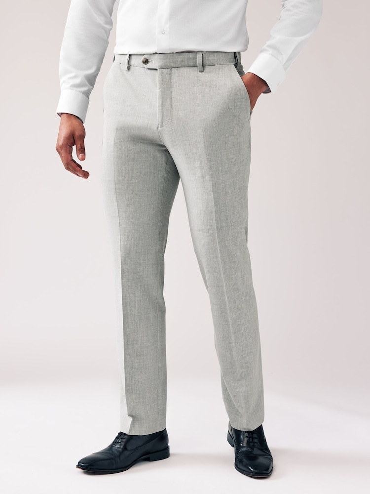 Light Grey Regular Fit Motionflex Stretch Suit Trousers - Image 1 of 8