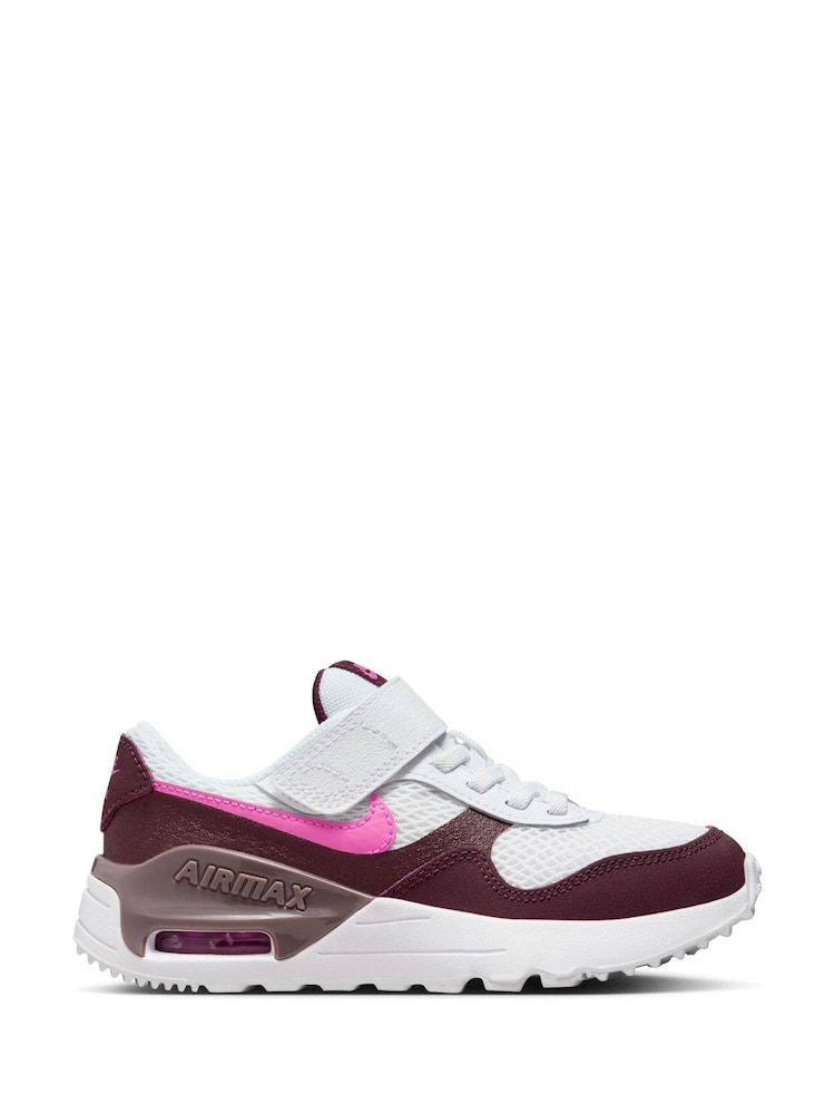 Nike Burg/White Junior Air Max Systm Trainers - Image 1 of 10