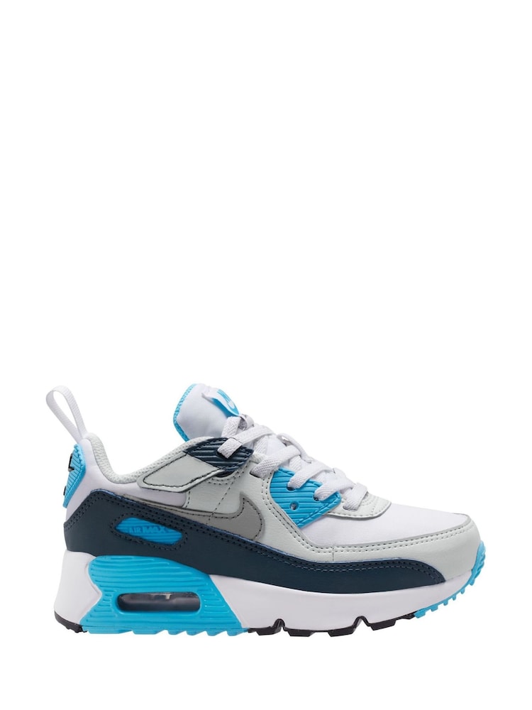 Белый/синий - Nike Младшие модели Air Max 90 Easy On Trainers - Image 1 of 4
