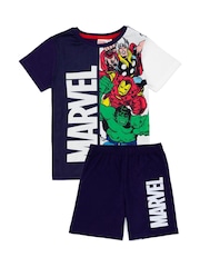 Vanilla Underground Blue Marvel Boys Short 100% Cotton Pyjamas - Image 1 of 5
