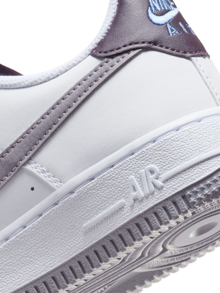 Nike White/Silver Air Force 1 Youth Trainers - Image 11 of 11