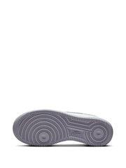 Nike White/Silver Air Force 1 Youth Trainers - Image 9 of 11