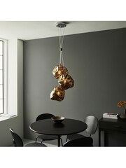 Gallery Home Bronze Hamble 3 Bulb Pendant Ceiling Light - Image 1 of 7