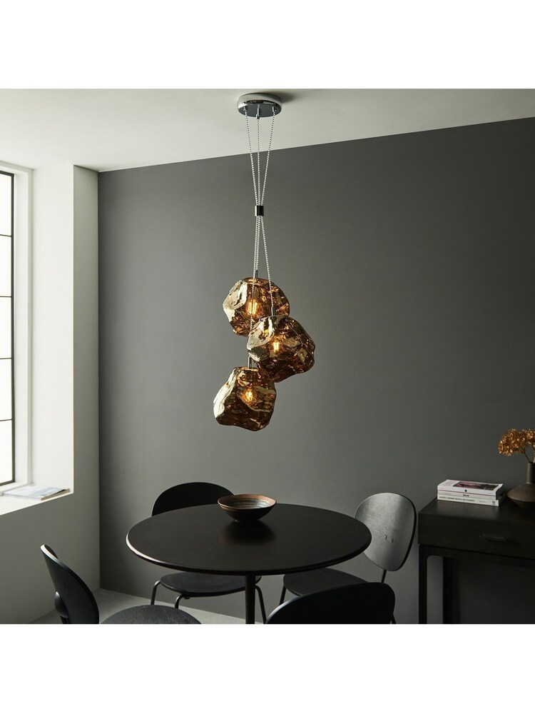 Gallery Home Bronze Hamble 3 Bulb Pendant Ceiling Light - Image 1 of 7