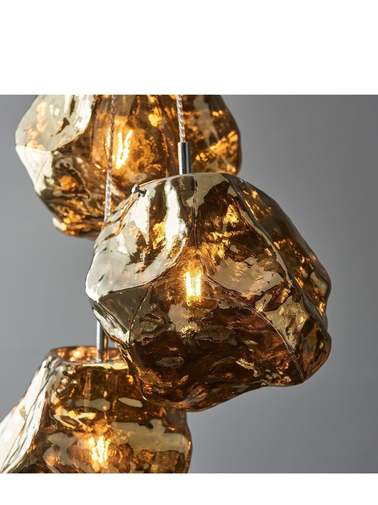 Gallery Home Bronze Hamble 3 Bulb Pendant Ceiling Light - Image 2 of 7