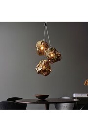 Gallery Home Bronze Hamble 3 Bulb Pendant Ceiling Light - Image 5 of 7