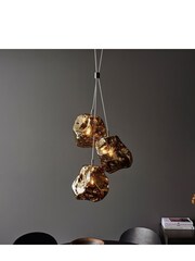 Gallery Home Bronze Hamble 3 Bulb Pendant Ceiling Light - Image 6 of 7