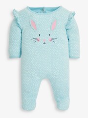 JoJo Maman Bébé Duck Egg Bunny Appliqué Sleepsuit - Image 1 of 3