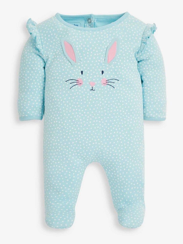 JoJo Maman Bébé Duck Egg Bunny Appliqué Sleepsuit - Image 1 of 3