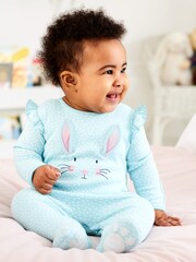 JoJo Maman Bébé Duck Egg Bunny Appliqué Sleepsuit - Image 3 of 3