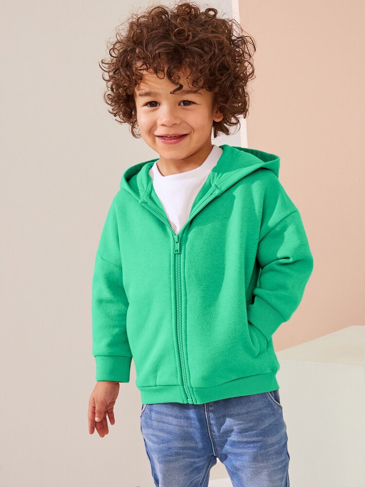 Green Zip Through Hoodie (3mths-7yrs) - Image 1 of 6