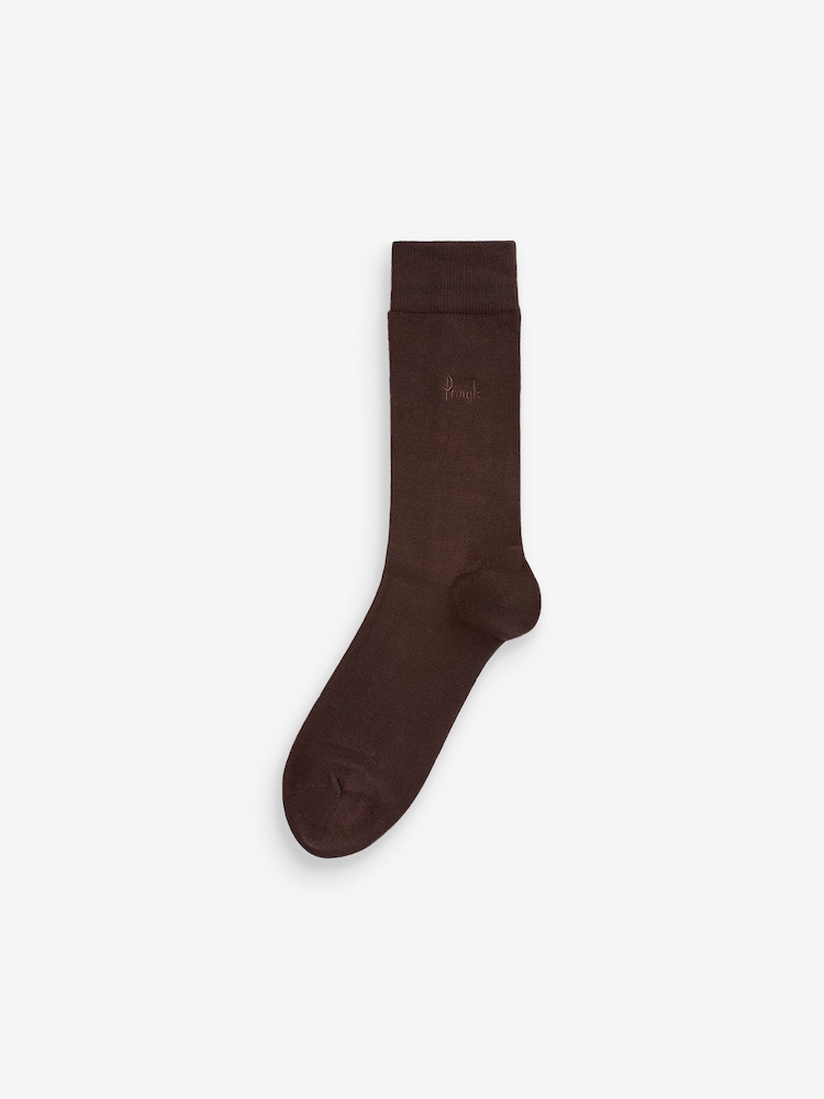 Pringle Brown Plain Bamboo Socks 3 Pack - Image 6 of 9