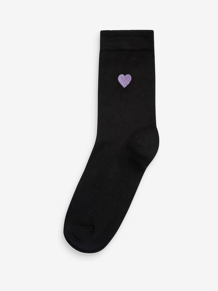 Corazón - Pack de 5 pares de calcetines tobilleros con diseño bordado - Imagen 2 de 6 Corazón - Pack de 5 pares de calcetines tobilleros con diseño bordado - Imagen 2 de 6