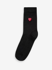 Heart Embroidered Motif Ankle Socks 5 Pack - Image 3 of 6
