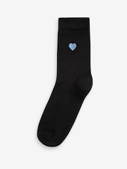 Heart Embroidered Motif Ankle Socks 5 Pack - Image 4 of 6
