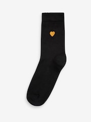 Heart Embroidered Motif Ankle Socks 5 Pack - Image 6 of 6