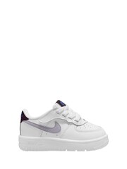 Nike White/Silver Infant Air Force 1 Mid EasyOn Trainers - Image 1 of 4