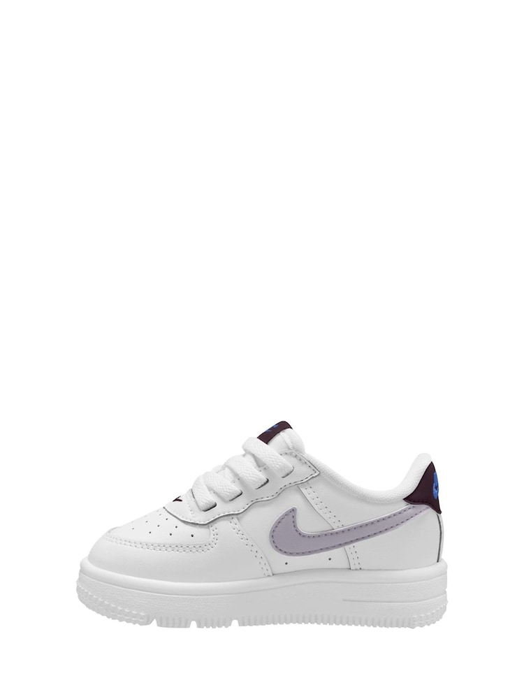 Nike White/Silver Infant Air Force 1 Mid EasyOn Trainers - Image 2 of 4