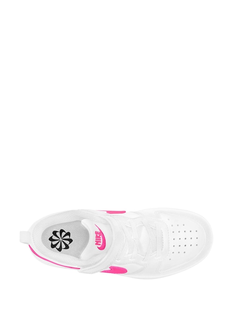 Nike Pink/White Junior Court Borough Low Recraft Trainers - Image 3 of 4