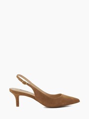 Dune London Natural Celini Slim Kitten Slingback Sandals - Image 3 of 6