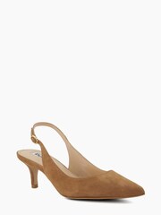 Dune London Natural Celini Slim Kitten Slingback Sandals - Image 4 of 6