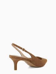 Dune London Natural Celini Slim Kitten Slingback Sandals - Image 5 of 6