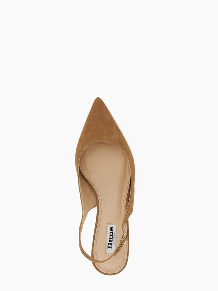 Dune London Natural Celini Slim Kitten Slingback Sandals - Image 6 of 6