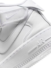 Nike White Youth Air Force 1 Mid EasyOn Trainers - Image 11 of 13