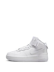 Nike White Youth Air Force 1 Mid EasyOn Trainers - Image 3 of 13