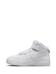 Nike White Youth Air Force 1 Mid EasyOn Trainers - Image 5 of 13