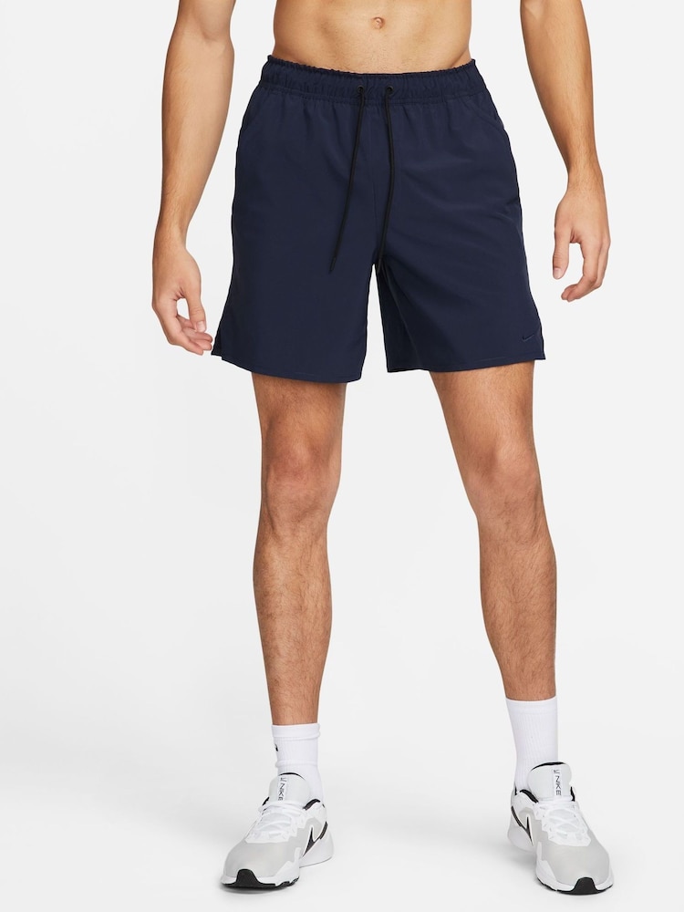 Nike Navy Dri-FIT Unlimited 7 Inch Training Shorts - Image 1 of 12 Nike Navy Dri-FIT Unlimited 7 Inch Training Shorts - Image 1 of 12