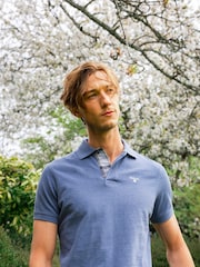 Barbour® Blue Marl Classic Pique Polo Shirt - Image 3 of 10