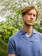 Barbour® Blue Marl Classic Pique Polo Shirt - Image 4 of 10