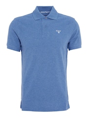 Barbour® Blue Marl Classic Pique Polo Shirt - Image 10 of 10