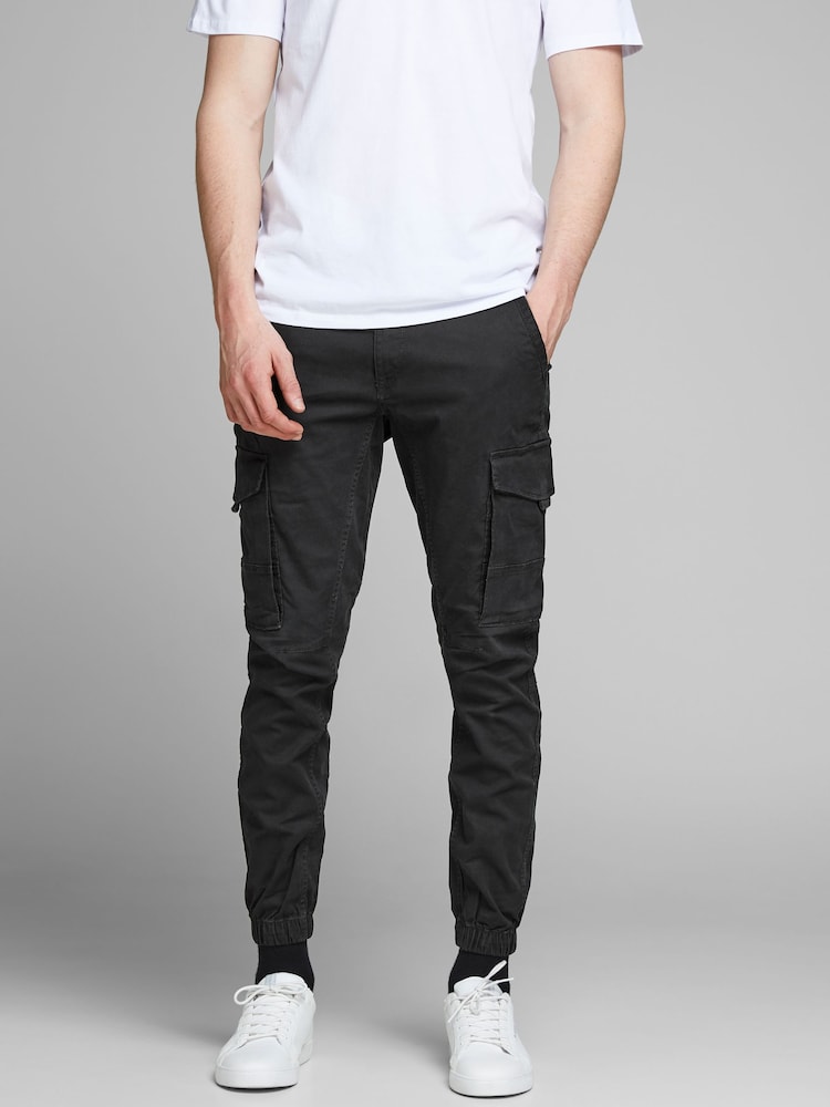 JACK & JONES Black Cargo Trouser - Image 1 of 8