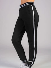 Pineapple Black Womens Stripe Rib Cuff Joggers - Image 1 of 6