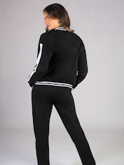 Pineapple Black Womens Stripe Rib Cuff Joggers - Image 2 of 6