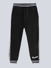 Pineapple Black Womens Stripe Rib Cuff Joggers - Image 6 of 6