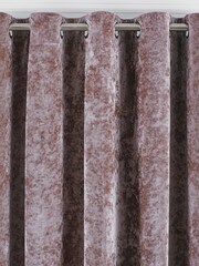 Riva Paoletti Blush Pink Verona Crushed Velvet Eyelet Curtains - Image 2 of 4