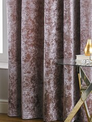 Riva Paoletti Blush Pink Verona Crushed Velvet Eyelet Curtains - Image 3 of 4