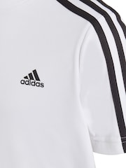 adidas White Chrome Sportswear Train Essentials Aeroready 3-Stripes Regular-Fit Training Set - Image 8 of 10