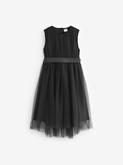 Black Mesh Tie Back Party Dress (3-16yrs) - Image 6 of 7
