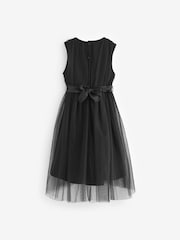 Black Mesh Tie Back Party Dress (3-16yrs) - Image 7 of 7