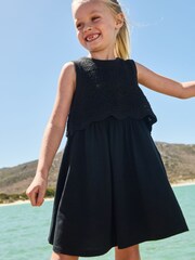 Black Crochet Vest Dress (3-12yrs) - Image 1 of 8