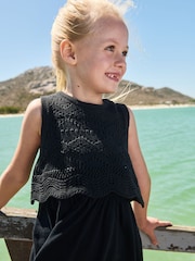 Black Crochet Vest Dress (3-12yrs) - Image 4 of 8