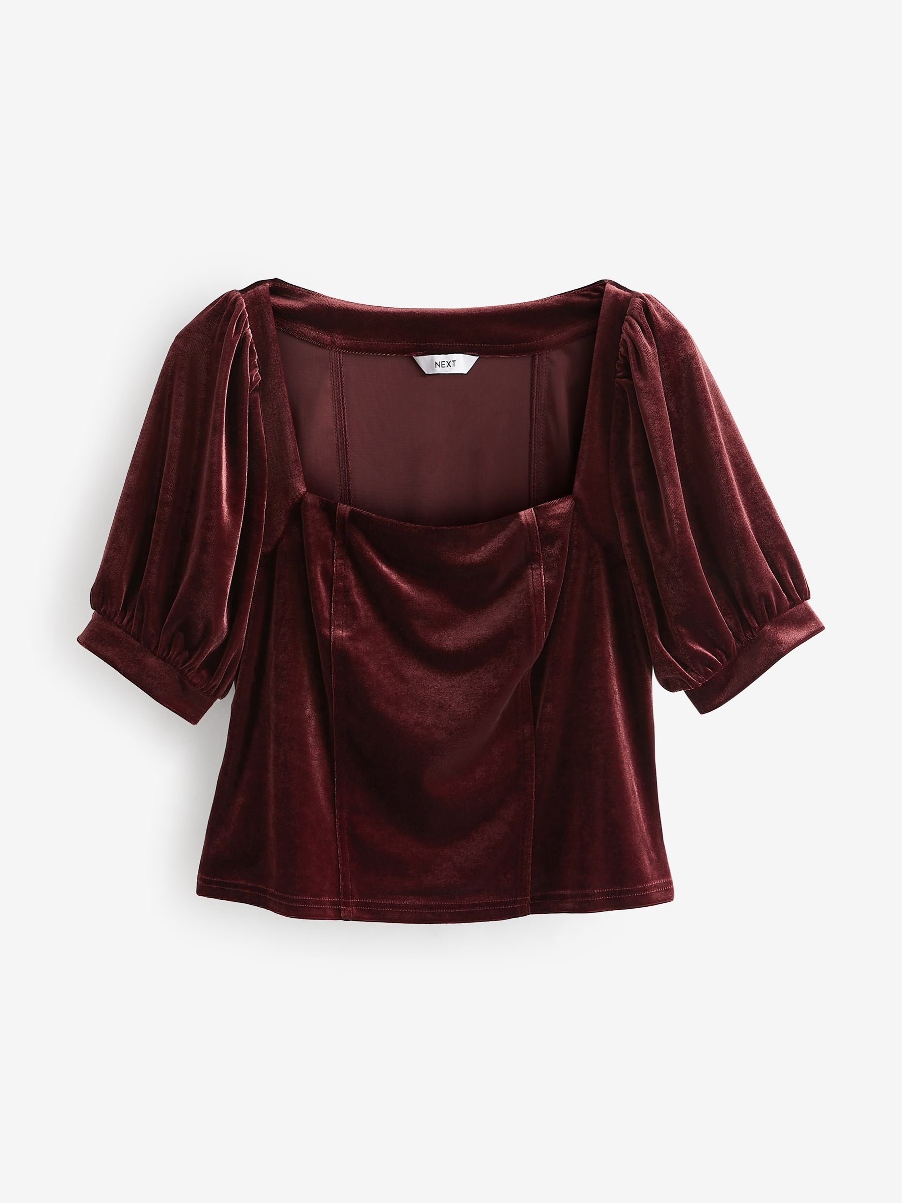 Puff sleeve velvet top 2025