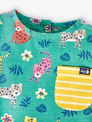JoJo Maman Bébé Duck Egg Safari Print Drop Shoulder Dress - Image 2 of 2