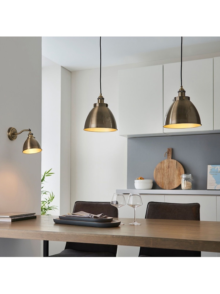 Gallery Home Antique Brass Langley Pendant Ceiling Light - Image 1 of 3